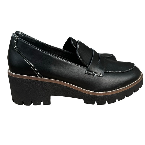 Blondo Daina Black Leather Chunky Lug
Platform Waterproof Penny Loafers Size 9.5 - Picture 6 of 15